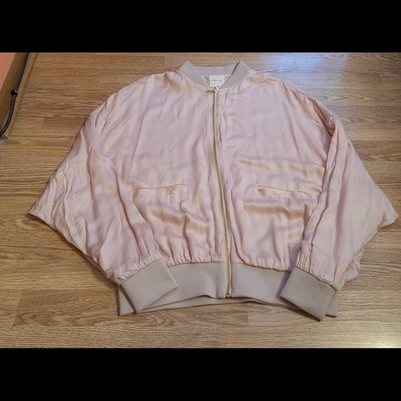 silence + noise  Oversized Bomber Jacket Pink SZ M - Picture 5 of 7